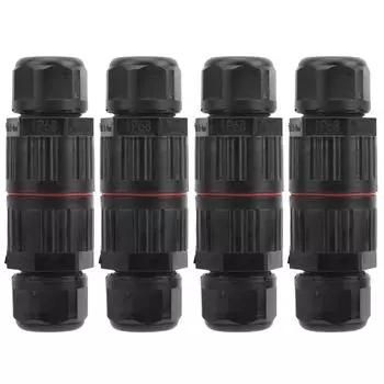 4шт 3-контактный водонепроницаемый разъем 1 в 1 для уличных садовых светодиодных фонарей IP68