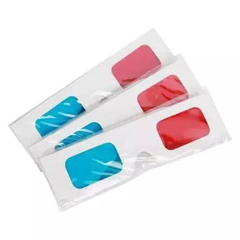 4шт 3D картонные очки красные и голубые анаглифные белые очки для 3D-просмотра 4pcs