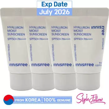 4шт/40мл_[INNISFREE] Гиалуроновый увлажняющий солнцезащитный крем 10мл (SPF50 + / PA ++++) Образец 10ml X 4pcs (40ml)