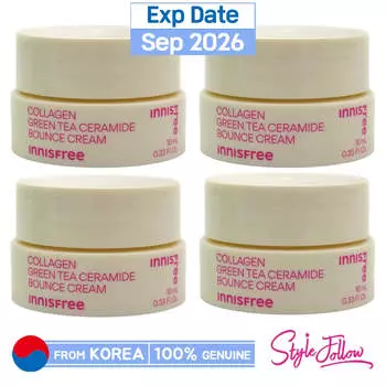 4шт/40мл_[INNISFREE] Коллагеновый крем с керамидами и зеленым чаем 10мл (Образец) 10ml X 4pcs (40ml)