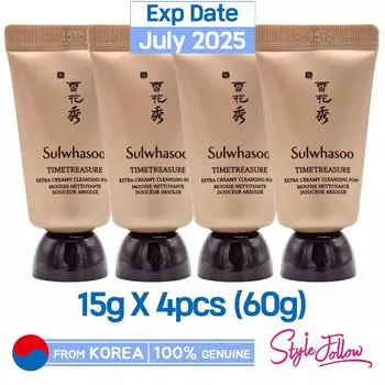4шт/60г_[SULWHASOO] Timetreasure Экстра-кремовая очищающая пенка 15г (Образец)