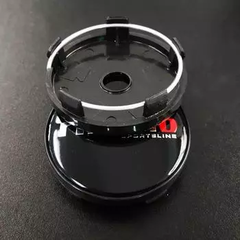 4шт 60мм (56мм) Эмблема центральных колпачков ступиц автомобильных колес NIMO Sportline чёрный