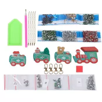 4шт алмазная живопись брелок DIY багаж украшения художественные поделки рождественский поезд для ребенка