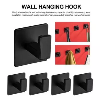 4шт алюминиевый стеллаж для хранения плотно прилегающий простой крючок для полотенец на стене в ванной комнате