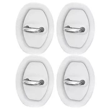 4шт автомобильная дверная защелка защитная крышка силиконовые дверные замки автомобиля охранник (белый)