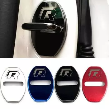 4шт автомобильный дверной замок защитная крышка дверной замок наклейка Double R серебряный