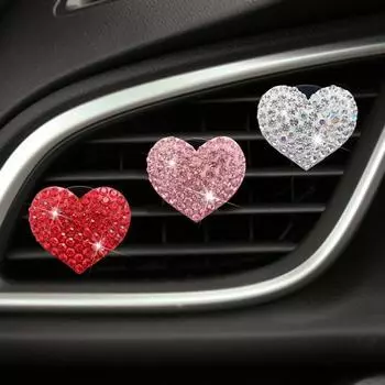 4шт автомобильный освежитель воздуха сверкающие стразы элегантное украшение автомобиля зажим для ароматерапии красный