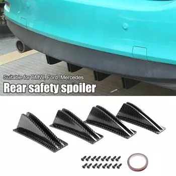 4шт автомобильный задний бампер диффузор ABS углеродное волокно плавник акулы треугольный спойлер анти-столкновения для BMW Ford Mercedes Porsche