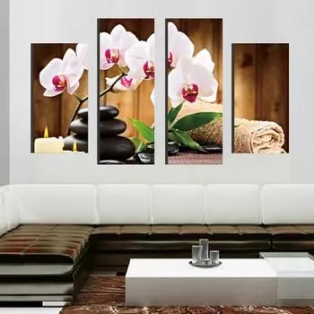 4шт бабочка орхидея цветок печати декор стены комнаты современные картины без рамки