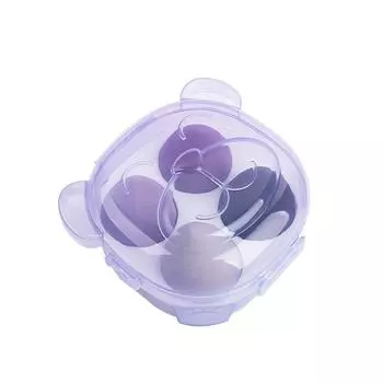 4шт блендер для макияжа косметическая слоеная губка для макияжа с коробкой для хранения фиолетовый