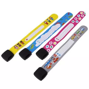 4шт. браслет безопасности для детей, для активного отдыха, письма, многоразовый, регулируемый