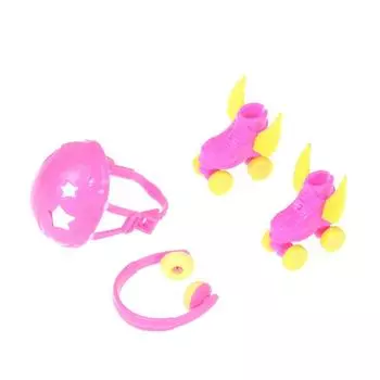 4шт декоративные роликовые коньки Необычные кукольные туфли гарнитура шлем для детей