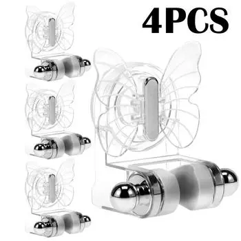 4шт держатель для душевой лейки с всасыванием без сверла ручной кронштейн для душевой лейки для кемпера RV или установки на гладкие поверхности 4PCS прозрачный