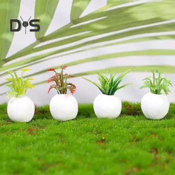 4шт хорошая прочность микро ландшафтный орнамент реалистичный творческий ручной работы миниатюрная зелень Mixed Style