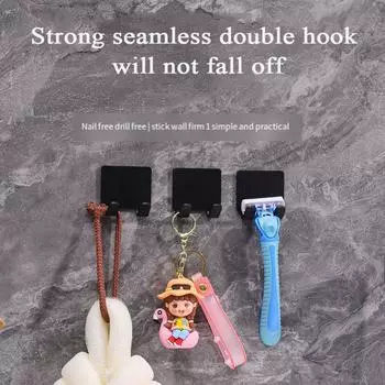 4шт клейкий держатель для бритвы настенный для ванной комнаты для душа крючок стойка для бритвы Gillette держатель для бритья черный пластиковый крючок