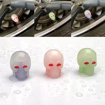 4шт Компактный с эффектом свечения Длительное использование Крышка клапана Универсальная светящаяся для велосипеда красный