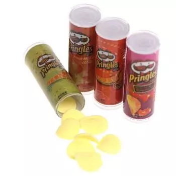 4шт/комплект 1:12 Кукольный домик Миниатюрная еда Картофельные чипсы Бутылки Кукольная кухня Еда