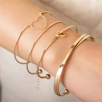 4шт/комплект браслет Love Knot Heart Geometric Cross Bracelet