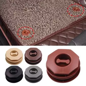 4шт/комплект двухслойный автомобильный съемный напольный коврик противоскользящие зажимы рукава автомобильные ковровые фиксаторы зажимы аксессуары для салона автомобиля коричневый