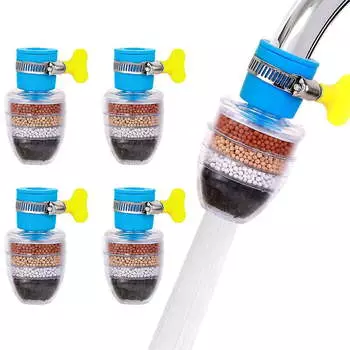 4шт круглый угольный фильтр для крана кухонная фильтрация фильтр с активированным углем домашний очиститель для крана синий