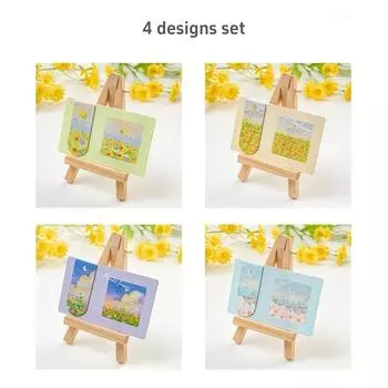 4шт. Магнитные закладки для книг с изображением цветов, закладки для страниц с изображением цветущей вишни, уникальные закладки для чтения