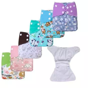 4шт многоразовые водонепроницаемый Pul Print шаблон регулируемый размер карман детские тканевые подгузники набор