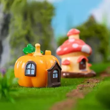 4шт мох микро ландшафт креативный мультфильм грибной домик тыквенный домик садовый ландшафтный декор миниатюрный орнамент