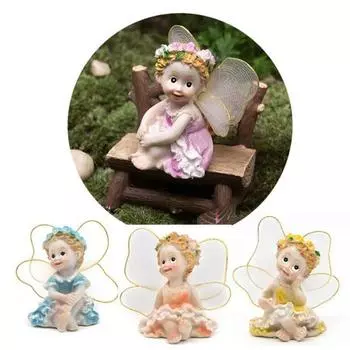 4шт/набор сказочный сад DIY цветок ангелы орнамент миниатюрный декор фигурки из смолы