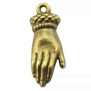 4шт Подвески на ладонь Подвески античная бронза цвет цинковый сплав 26х10мм