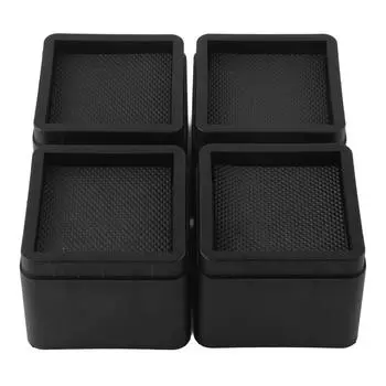 4шт прочные штабелируемые подставки для кроватей черные квадратные влагостойкие ножки для мебели с защитой от насекомых