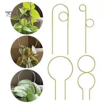 4шт прочный прочный кованое железо растение вьющаяся стойка малый сад растение шпалера цветочная композиция держатель садоводческий инструмент зелёный