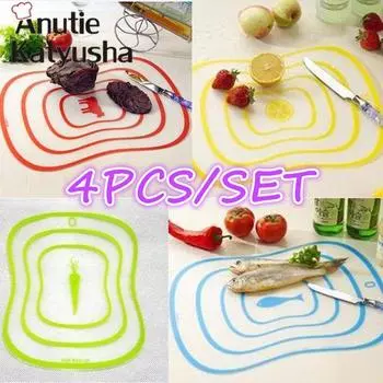 4шт разделочная доска гибкий ультратонкий кухонный инструмент разделочная доска для фруктов и овощей коврик для резки medium-4pcs
