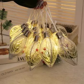 4шт. Рождественские светодиодные украшения. Шаровые огни. Рождественская елка. Подвесные украшения. Прозрачная светящаяся лампочка. Подвеска. Новый год 2022. Украшение дома. 1pcs