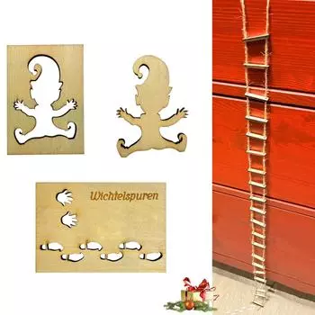 4шт Рождественский гном трафарет, Рождественский гном шаблон украшения окна, Гном лыжи и хлопает по окну из-за высокой скорости