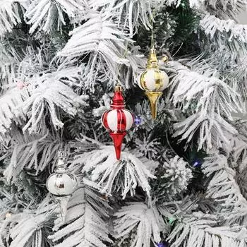 4шт Рождественский кулон в виде тыквы Набор праздничных пластиковых елочных украшений Подвески для красочной праздничной атмосферы красный