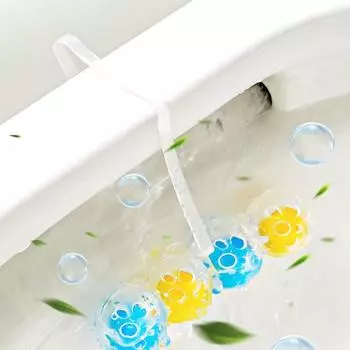 4шт шарики для чистки туалета, подвесные с 4 ароматами, моча, грязь, дезодорант, синий пузырь, чистящие принадлежности для ванной комнаты 1Set(4PCS)