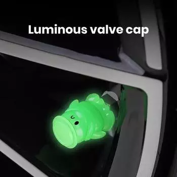 4шт шляпы в форме пингвина светящийся клапан флуоресцентные автомобильные шляпы клапаны шин светятся флуоресцентный желтый