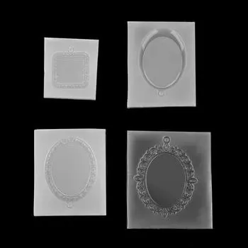 4шт силиконовые формы эпоксидная смола DIY форма овальная квадратная форма кулон инструмент для изготовления