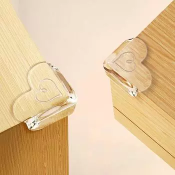 4шт силиконовые противоударные уголки для стола, детский противоударный защитный чехол прозрачный