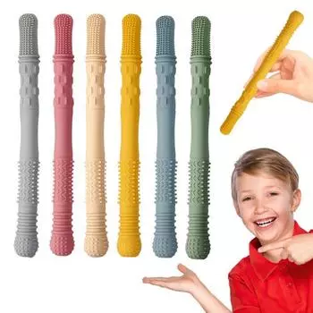 4шт силиконовые жевательные палочки для еды без BPA многоразовые снятие стресса сенсорные серый