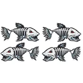 4шт скелет рыбьи кости R&L виниловые наклейки каяк рыболовная лодка автомобильная графика автомобильные аксессуары запчасти