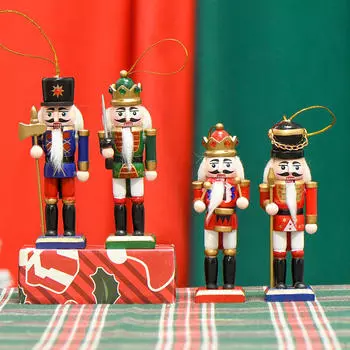 4шт. Статуэтка Щелкунчика, настольное украшение, деревянная скульптура, статуэтка для дома