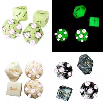 4шт светящиеся взрослые любовники медовый месяц катящиеся кости эротические игры секс-игрушки поставки