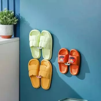 4шт U-образная стойка для тапочек настенная перфорированная стойка для хранения туалетного дренажа ванная комната настенная стойка для хранения сандалий ванная комната небесно-голубой