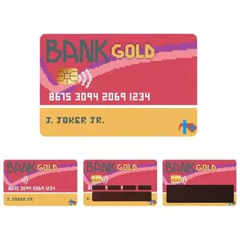 4шт. Виниловые наклейки для кредитных карт, дебетовая карта, транспортная карта, персонализированная банковская карта, защита от царапин и скольжения One Size