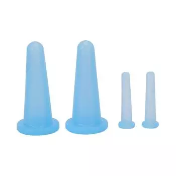 4шт вакуумная массажная чашка силиконовая массажная чашка для лица для домашнего использования лечение целлюлита синий синий