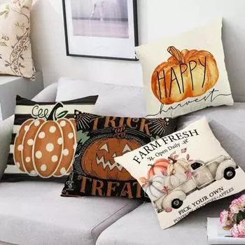 4шт водонепроницаемые осенние наволочки для подушек на День благодарения декор праздничные наволочки с принтом B