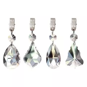 4шт зажим для скатерти костюм призма кулон хрустальное стекло капля воды кулон металлический 10cm