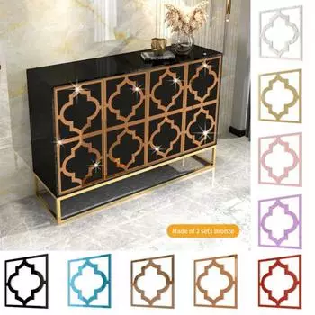 4шт зеркальная наклейка DIY самоклеящаяся пластиковая мебель модификация зеркальная стена 15cm золотистый