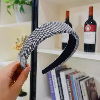 4СМ Модная женская и девичья клетчатая повязка на голову с поролоновой подкладкой, женские повседневные обручи для волос, аксессуар